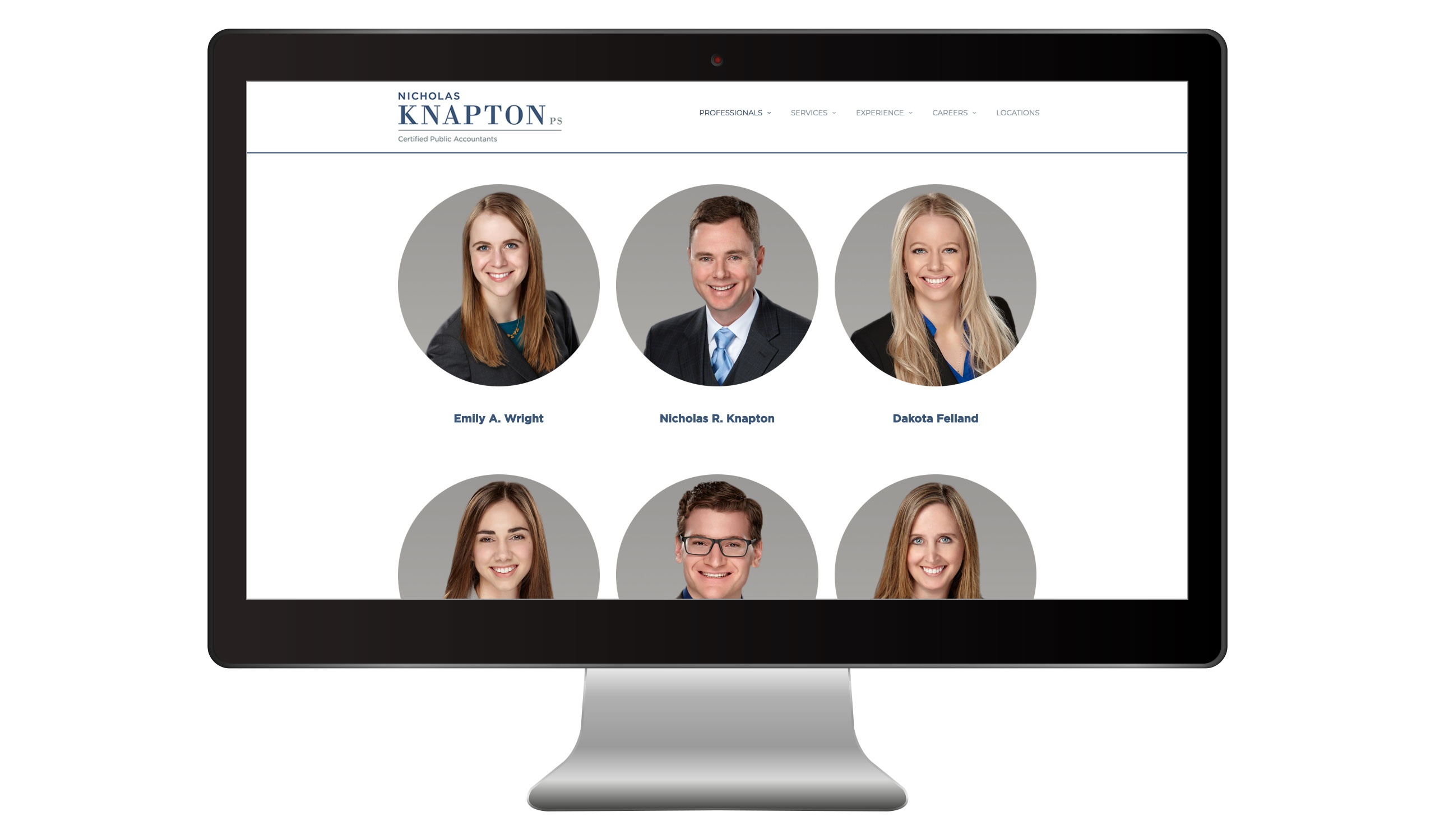 accounting firm website professionals page